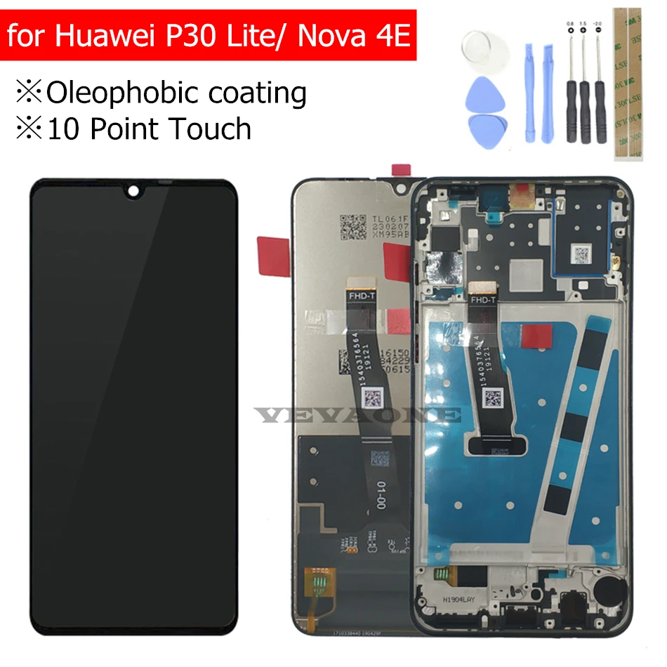 ЖК-дисплей для huawei P30 Lite ЖК-дисплей сенсорный экран дигитайзер с рамкой ЖК-дисплей для huawei Nova 4E запасные части