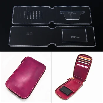 

1set Acrylic DIY Leather Handmade Craft Mobile phone bag Sewing Pattern Acrylic Stencil Template 17*10*3cm