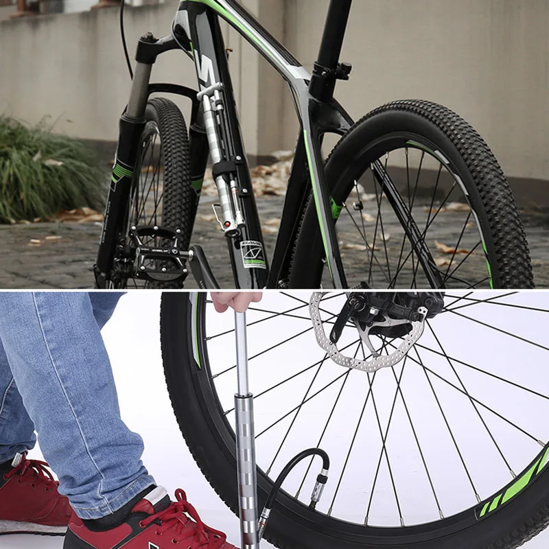 HOT Mini Bike Inflator Aluminum Anti-dust Inflatable Pump Universal for US FR Nozzle HV99