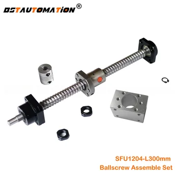 

SFU1204 Ball screw 300mm End Machined SFU1204 Ballnut FK10 FF10 End Support Nut Housing Bracket 6.35x8mm Flexible Coupling