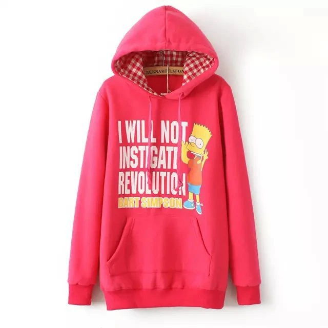 Hoodies Pink Female Hood Simpson Bart - Fleece Women AliExpress Jacket Hoodie With