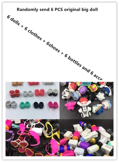 

6pcs Randomly different original loles Girls toys Dolls Accessories DIY dolls Dress Different clothes Toys for Baby Kids
