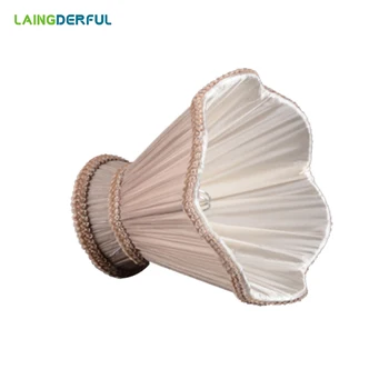 

LAINGDERFUL 15cm Bubble Lampshade European Wave Cloth Princess Lampshade Crystal Chandelier Light Shade for E14 candle lamp