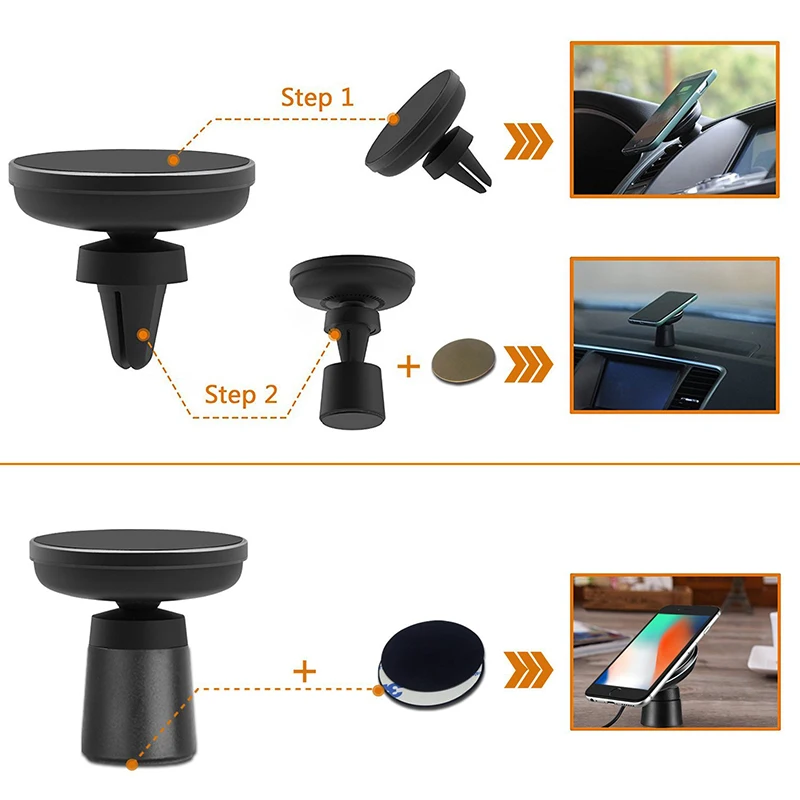 Portefeuille Magnetic Wireless Car Charger for Samsung Galaxy S8 Plus S7 S6 edge Note 8 iPhone X 8 Plus QI Charging Stand Holder (6)
