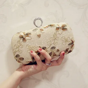 

Rhinestones Women Clutch Bags Diamonds Finger Ring Ladies Vintage Evening Bags Crystal Wedding Bridal Handbags Purse Bags Holder