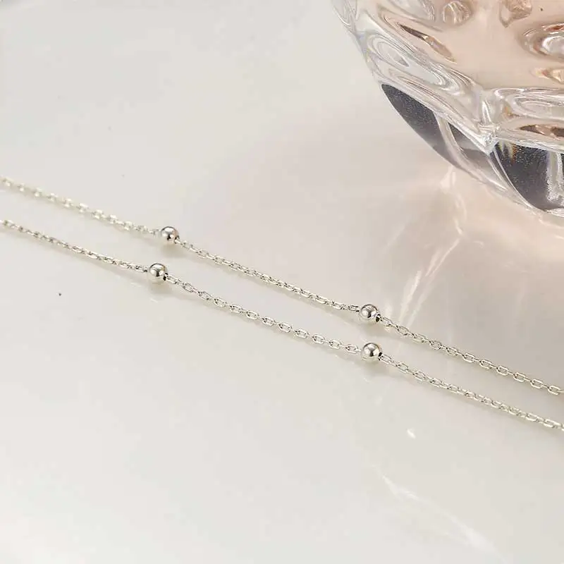 FNJ 925 Серебряная цепочка, модный шар 45 см,, S925 серебряные аксессуары, цепочки, ожерелье для женщин, ювелирные изделия