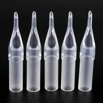

50pcs Tattoo Needle Tip Disposable Cap Nozzles Plastic Tube Clear sterilized Round Mouth Mixed size 3R 5R 7R 9R 11R