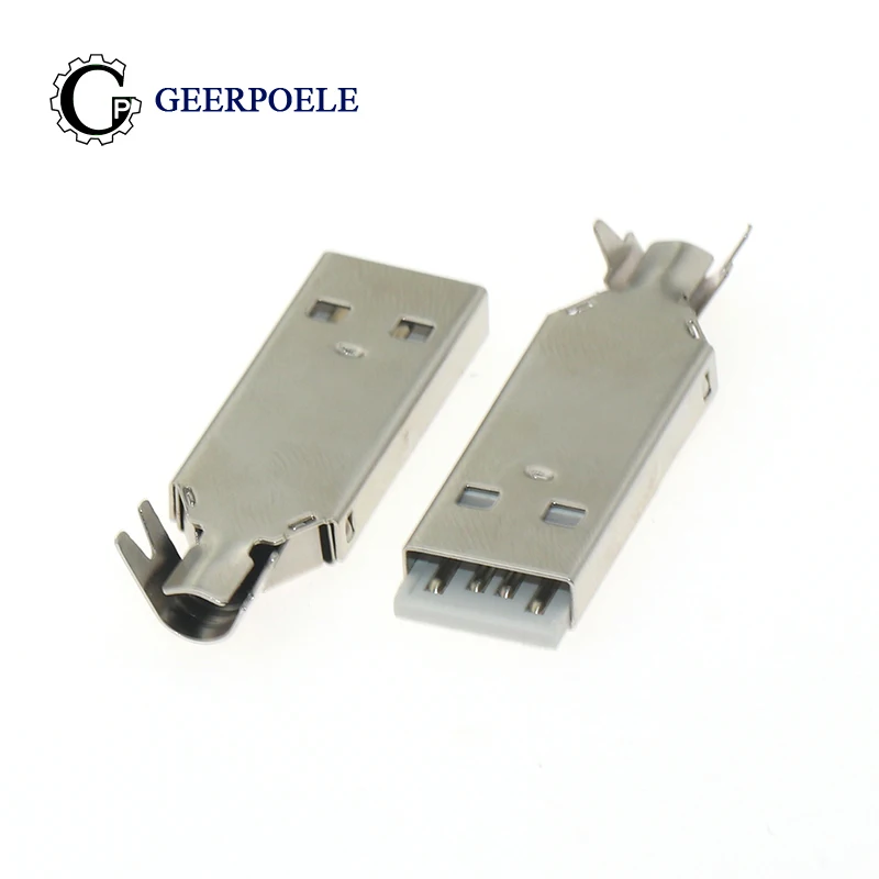 

10 pcs/lot Gold Plating USB 2.0 Type A 4 Pin 30V 1.5A Connectors Male Jack Tail Socket Plug Electric Terminals