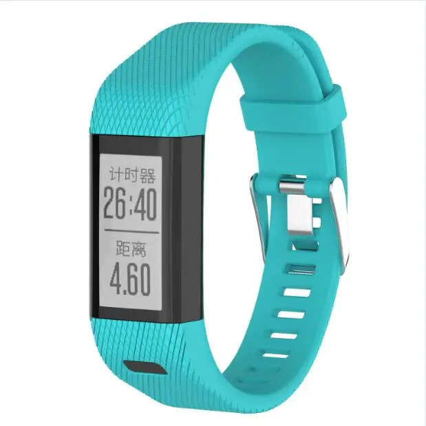 Teal 100 шт./лот компанией DHL для Garmin vivosmart HR+ плюс замена запястье ремень 8 цветов резиновый ремешок для часов с регулируемой застежкой - Цвет: Teal