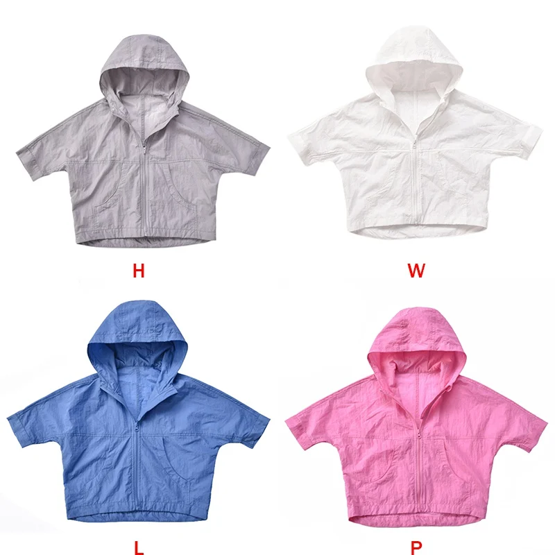 Summer Sun Protection Clothing Fashion Leather Windbreaker Hooded Jacket Children Sun Protection Coat