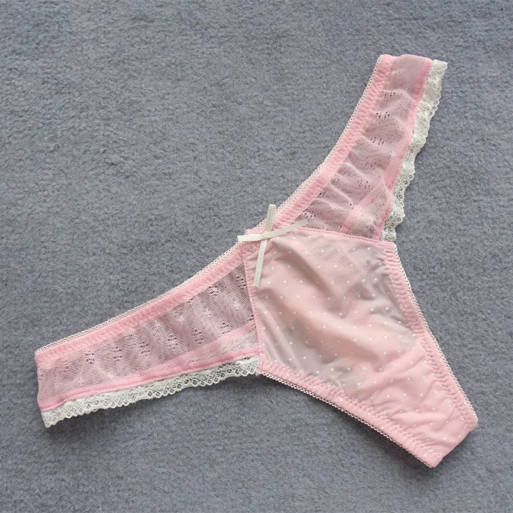 

Voplidia 2019 T-back New Underwear Women Panties Sexy Women Thongs and G strings Pink Female Seamless Lace Plaid Lingerie PM063