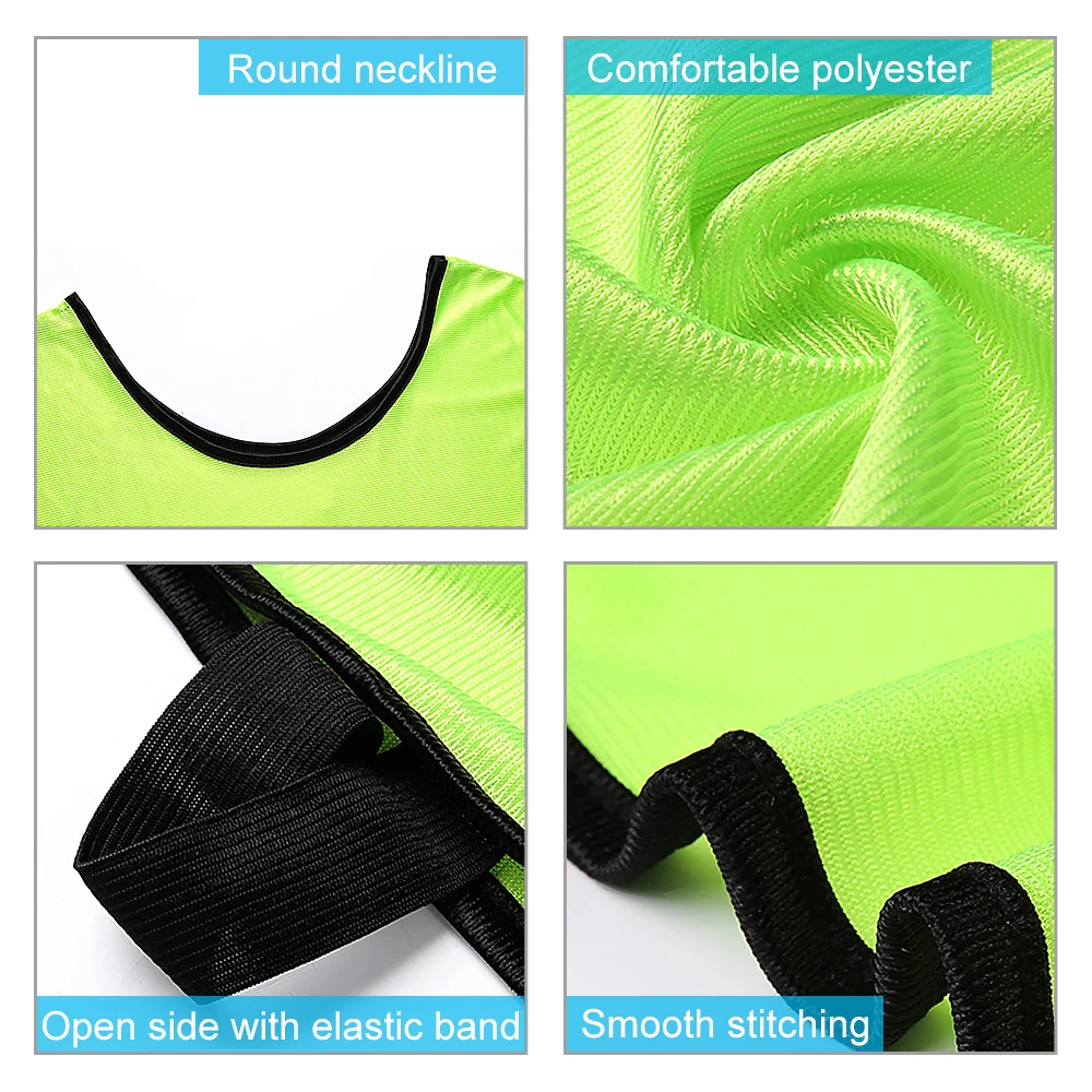 12 PCS Adults Soccer Pinnies Quick Drying Football Jerseys Vest Scrimmage Practice Sports Vest Breathable Team Training Bibs