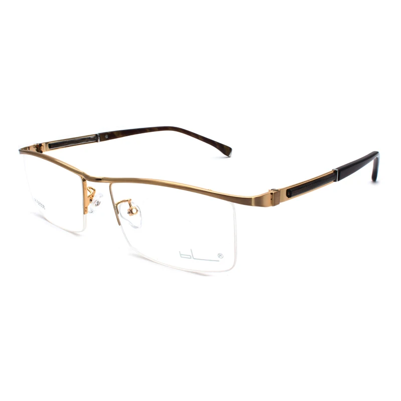 

HOTOCHKI Half Rimless Alloy Glasses Frame Men Prescription Semi-Rimless Optical Glasses Frame Acetate Temple Business Frames