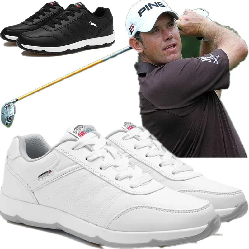 Men's golf shoes Leather Golf shoes for Men slip resistant sports shoes