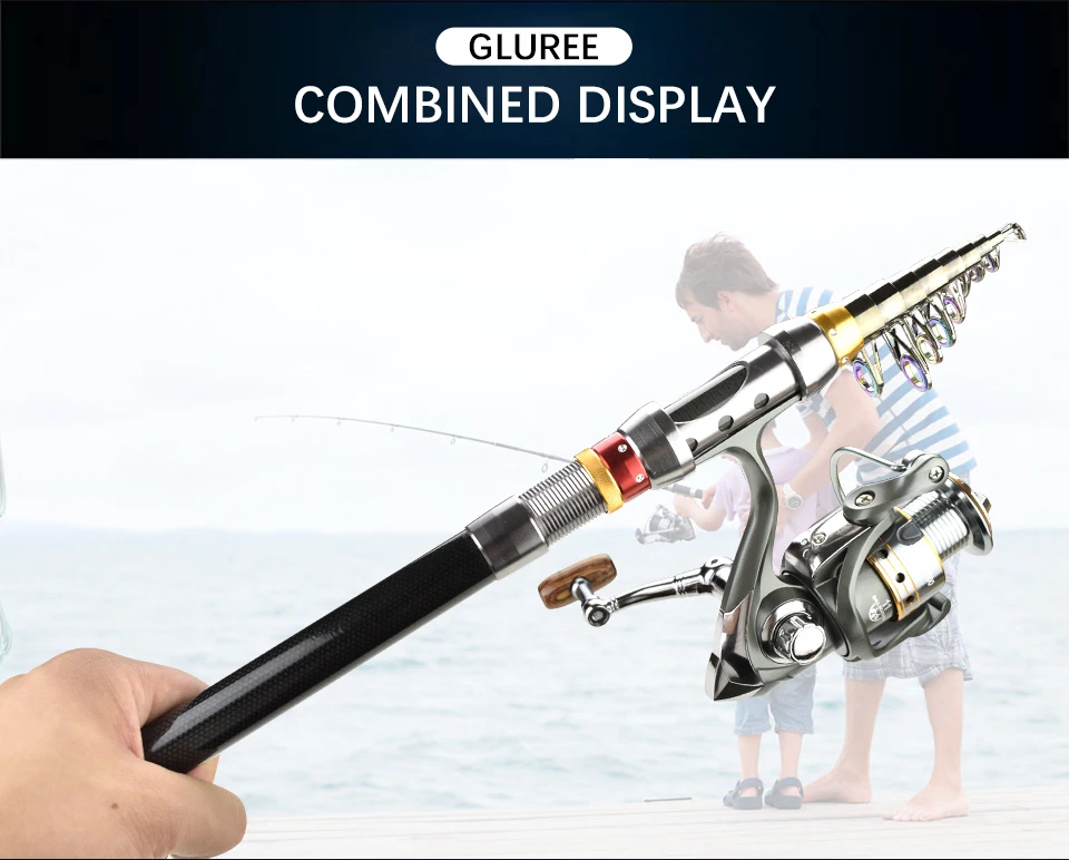 GLUREE 99% Carbon Portable Spinning Telescopic Fishing Rod  Sea Hand Pole Superhard  Fishing Tackle1.8 2.1 2.4 2.7 3.0 3.3 3 (18)