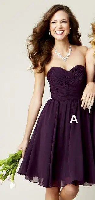 New Short Dark Purple Bridesmaid Dresses Knee Length Chiffon V Neck New Short Dark Purple Bridesmaid Dresses Knee Length Chiffon V Neck Group Dress Gown In From Weddings Events On