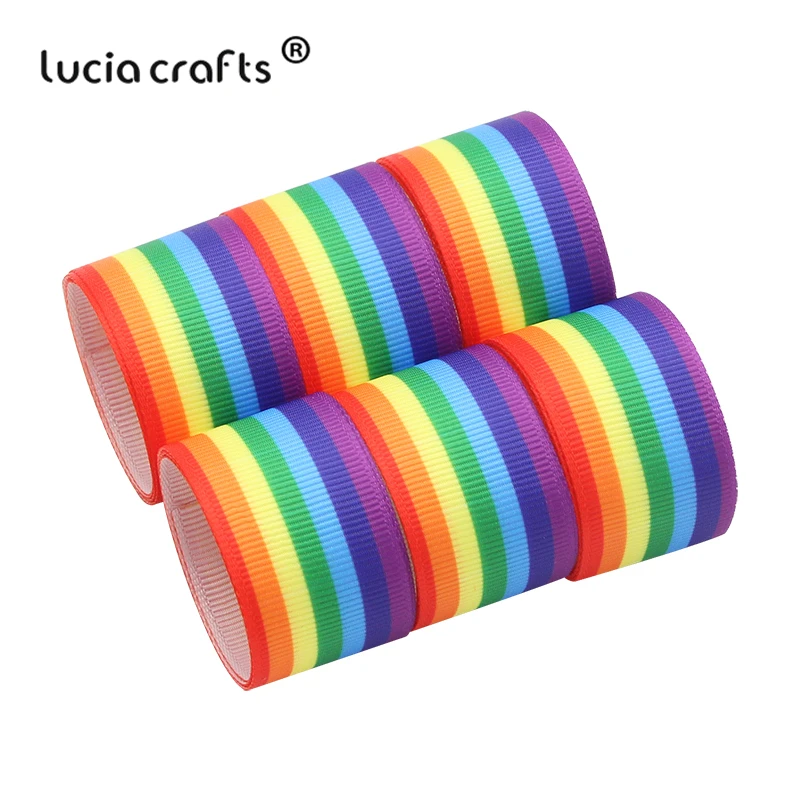 Lucia crafts 5y/lot 25/40 мм с принтом радуги корсажная лента для шитья Материал сделай сам, поделки ручной работы ленты аксессуары S0610