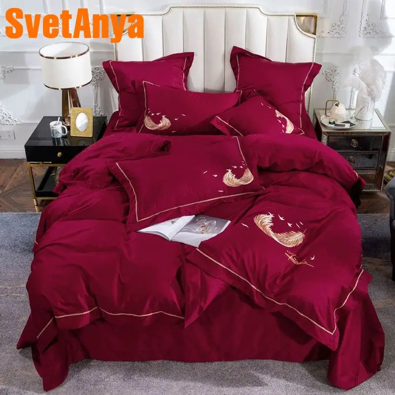 

Svetanya egyptian Cotton Bedding Set Linens king queen double size solid Color