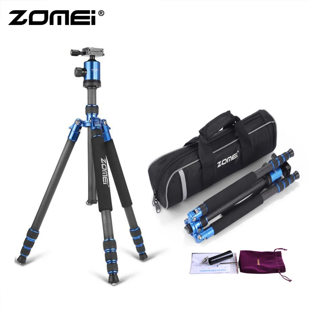 ZOMEI Z818C штатив для камеры и монопод дорожный штатив из углеродного волокна с шаровой головкой 360 градусов и сумкой для цифровой камеры SLR DSLR