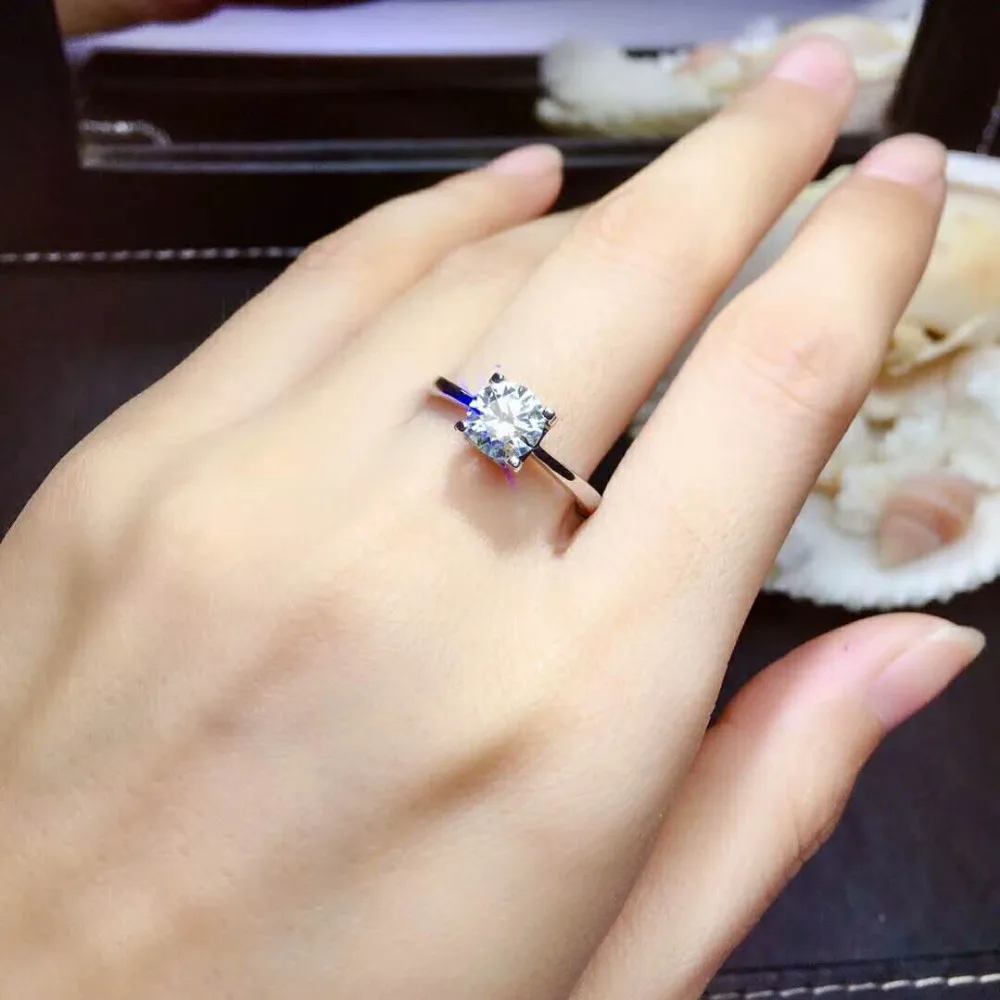 Видео! 6,5 мм муассанит Diamond s925 серебро Классические тонкие комплекты украшений для женщин Свадебные прозрачные драгоценный камень