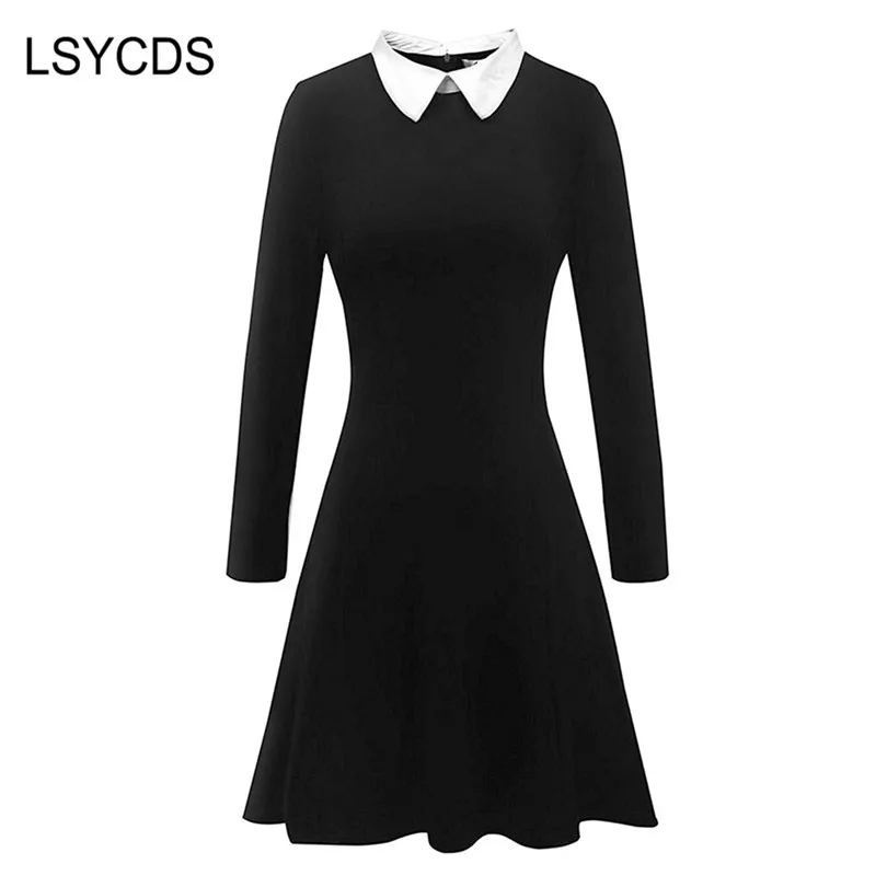 Женское повседневное платье с длинным рукавом LSYCDS элегантное винтажное