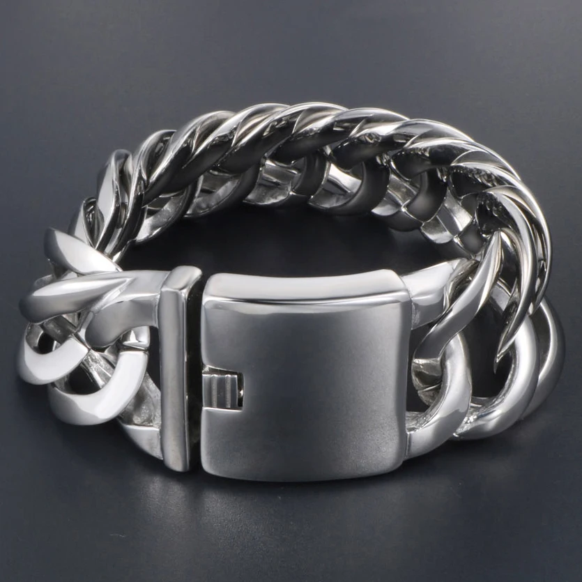 Рокер массивный тяжелый металл Байкер ювелирные изделия для мужчин s Нержавеющая сталь цепи браслеты для мужчин браслеты дружбы и браслеты для мужей