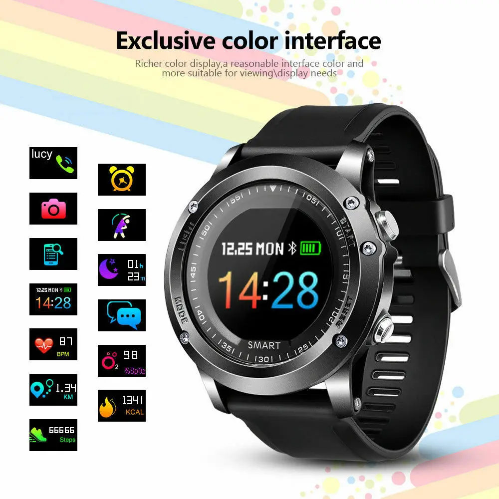 

T2 Bluetooth Waterproof IP68 Sport Smart Watch Band HeartRate Running Tracker