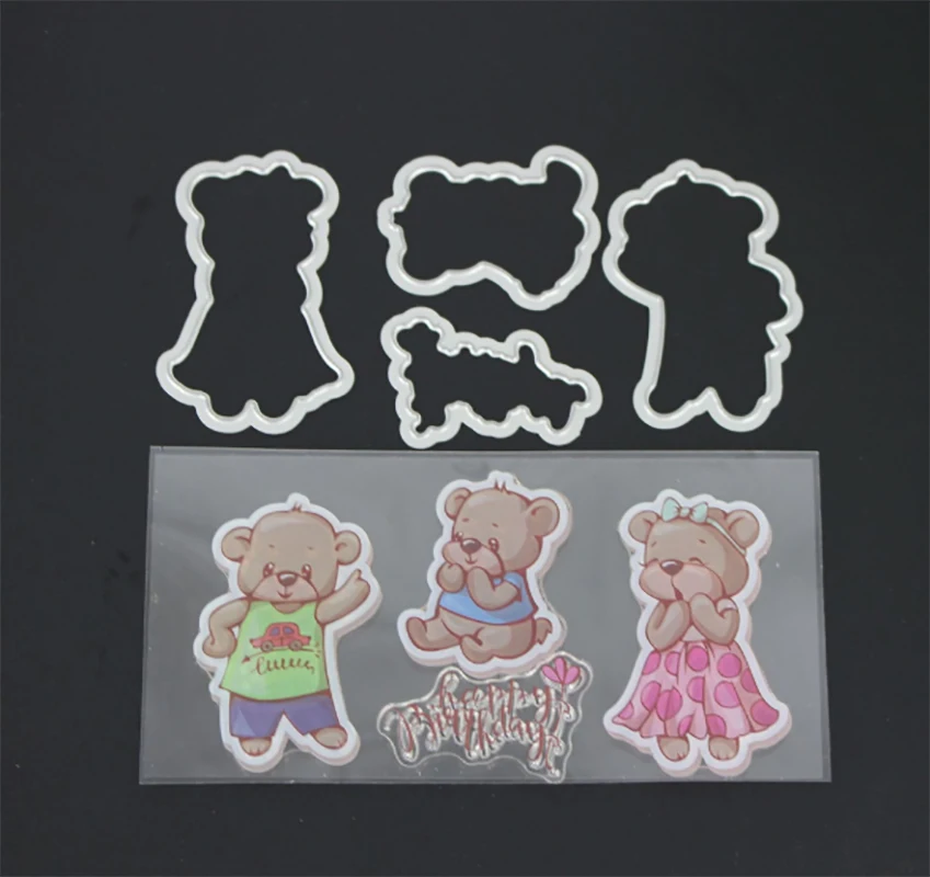 

ZhuoAng Recreation Cutting Dies and Clear Stamp Set for DIY Scrapbooking Photo Album Decoretive Embossing Stencial