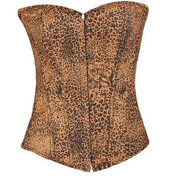 

Sexy Overbust Leopard Corset Womens Leopard Print Costume S-XXL