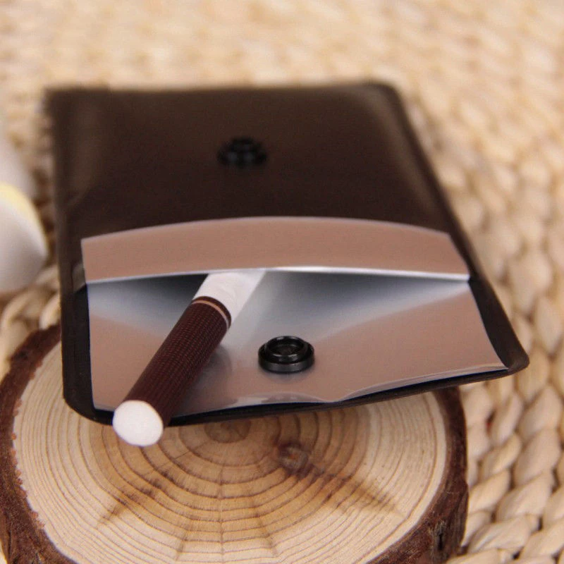 2pcs/set 7.5*8cm Black Ashtrays Bags for Outdoor Dating Shopping Smoking Cigarette Tobacco Portable PVC Ash Storage Bags Tools
