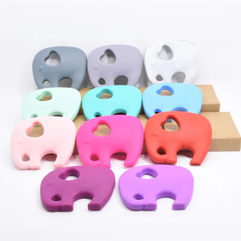 

1 PC BPA Free DIY Baby Shower Silicone Elephant Teething Pendant Animal Pacifier Dummy Nursing Soother Sensory Toy Gift
