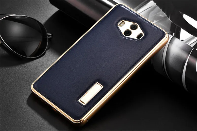 Чехол для Huawei Коврики 10/Pro Роскошные Пояса из натуральной кожи чехол и Алюминий металлический бампер задняя крышка для Huawei Коврики 10 Pro Сумки