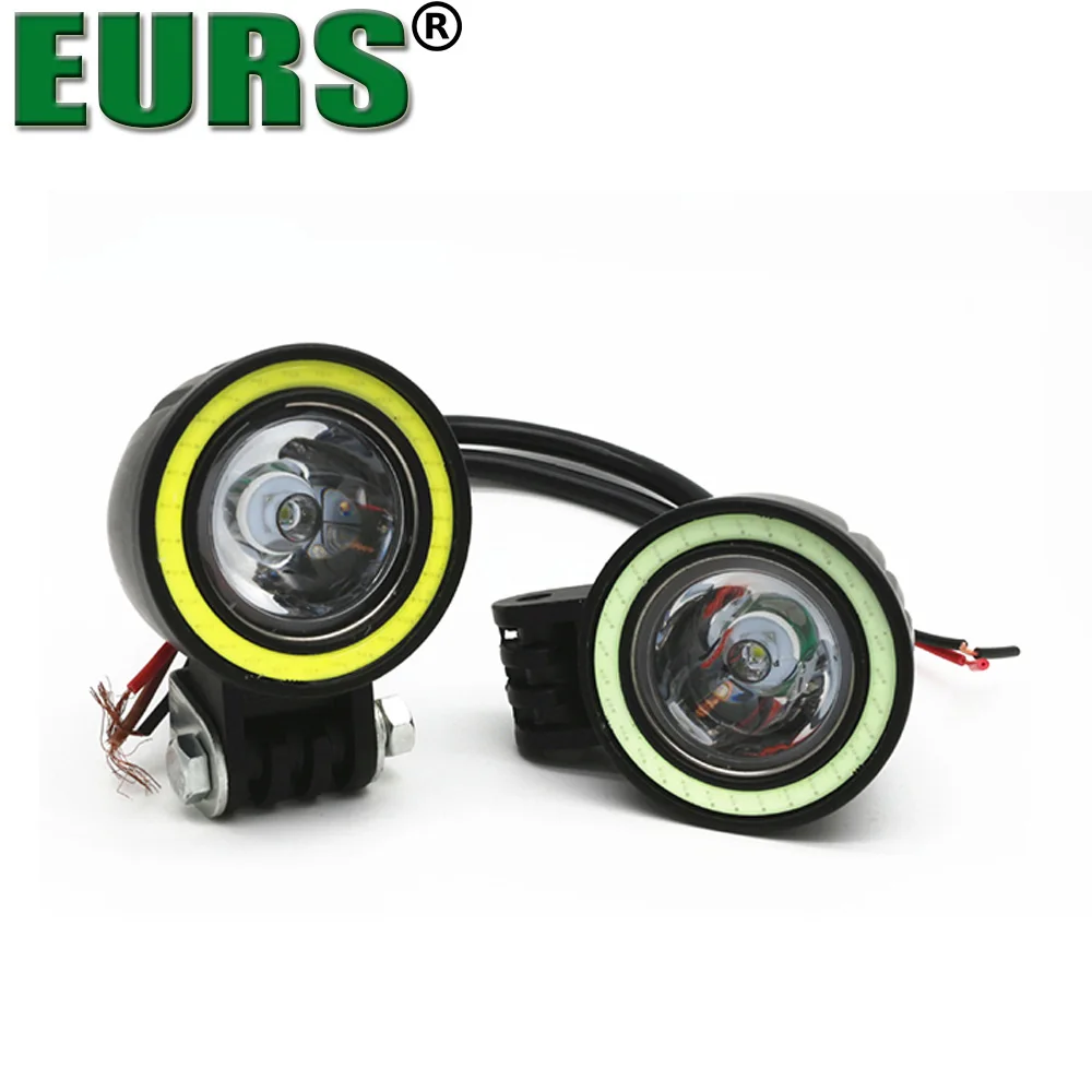 EURS светодиодный светильник на голову для автомобиля s 1000lm, светодиодный фонарь на голову для мотоцикла, противотуманная лампа в виде ангельских глаз, автомобильный купольный светильник, стильный DC12-30V для автомобиля