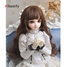 Bjd Подсказка для волос BJD парик имитация мохера супер мягкий шелковистый 1/3 1/4 1/6 храмы натуральные кудри Allaosify