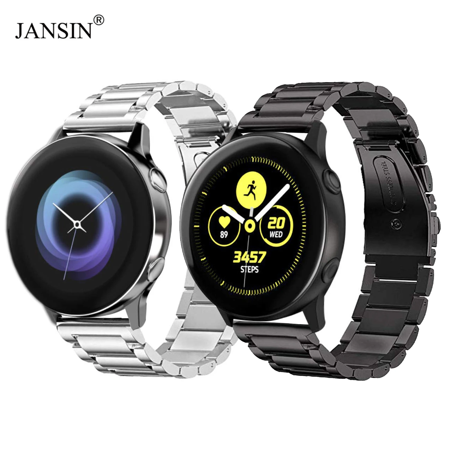 

JANSIN Stainless Steel Watchband For Samsung Galaxy Watch Active 40mm / Galaxy Watch 42mm Quick Release Watch Bracelet Strap