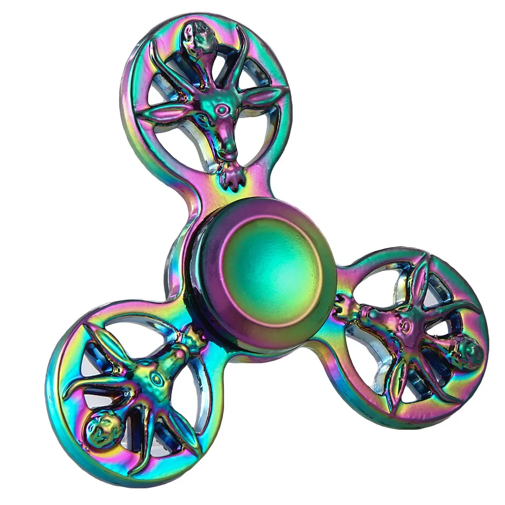 Новое поступление игрушка руки Spinner красочные Радуга металла Tri Непоседа счетчик анти-стресс игрушки подарок мужчине палец олень форма