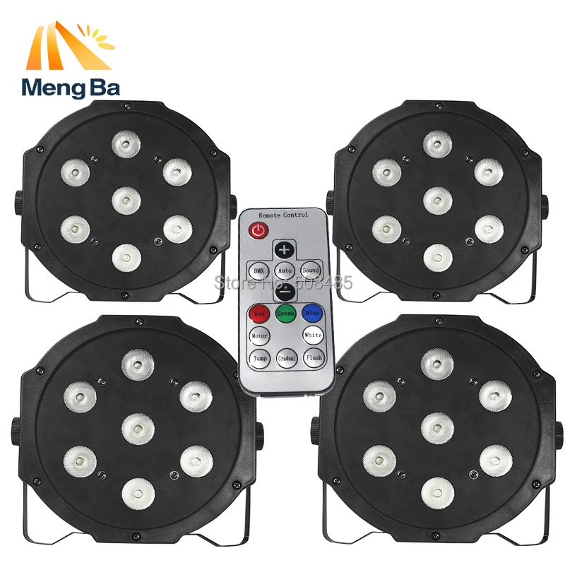 4 шт. беспроводной пульт дистанционного управления 2017 7x9 Вт RGB DMX Led плоский Par