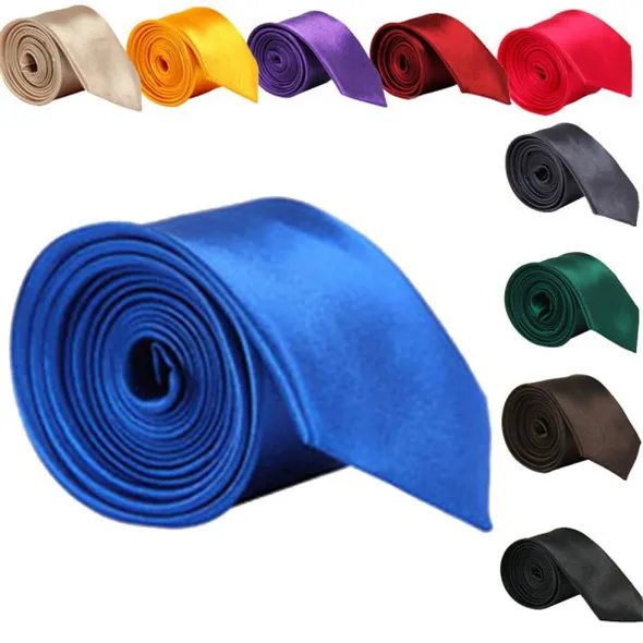 

2018 Hot Sale 5cm Classic Skinny Slim Ties Solid Color Plain Silk For Men Jacquard Woven Necktie Tie 20 Colors