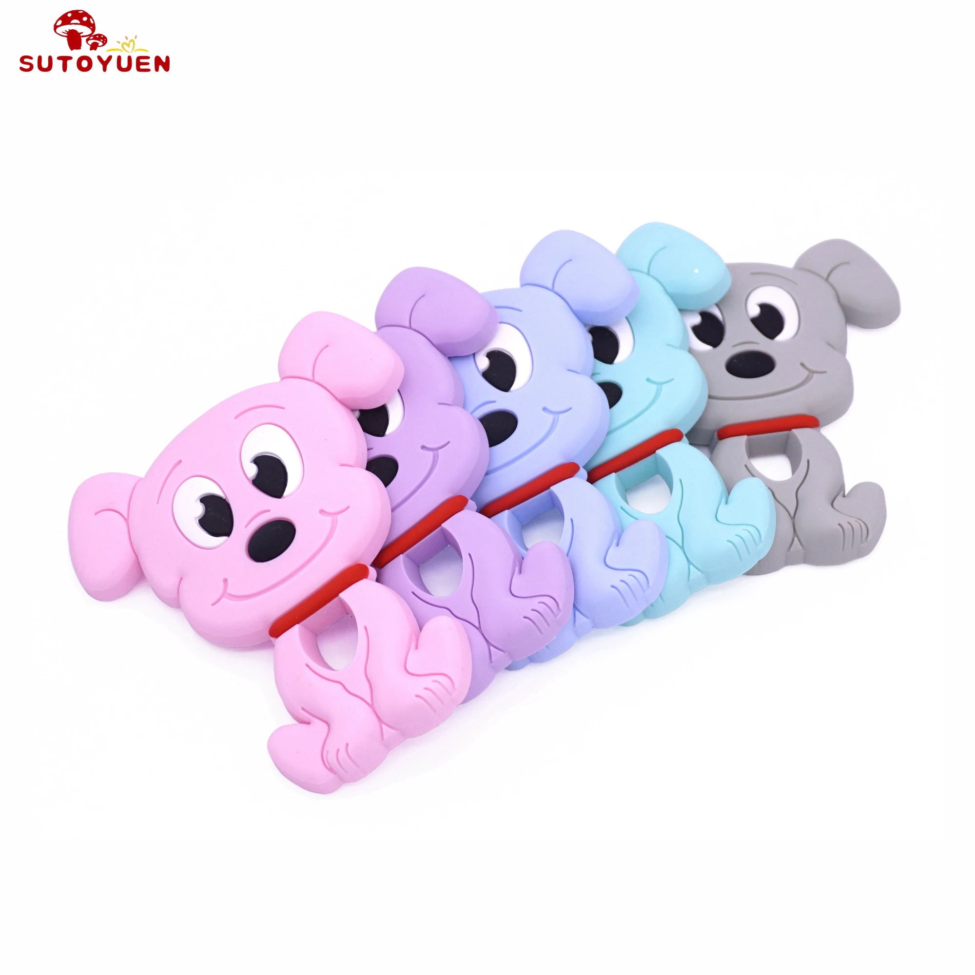 

1pc Cartoon Dog Silicone Teether Cute Toys Chewable Animal Baby Product DIY Nursing Teething Pendants Food Grade Baby Teether