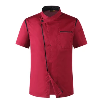 

Summer Breathable White Short-sleeved Chef Jacket Catering Restaurant Hotel Kitchen Food Service Man Coat Uniform Work Overalls