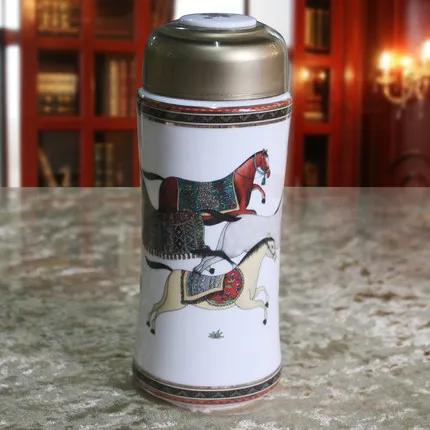 

350ml Ceramic Thermos straight insulation Cup double-layer Vacuum Flasks anti-hot Protable water bottle
