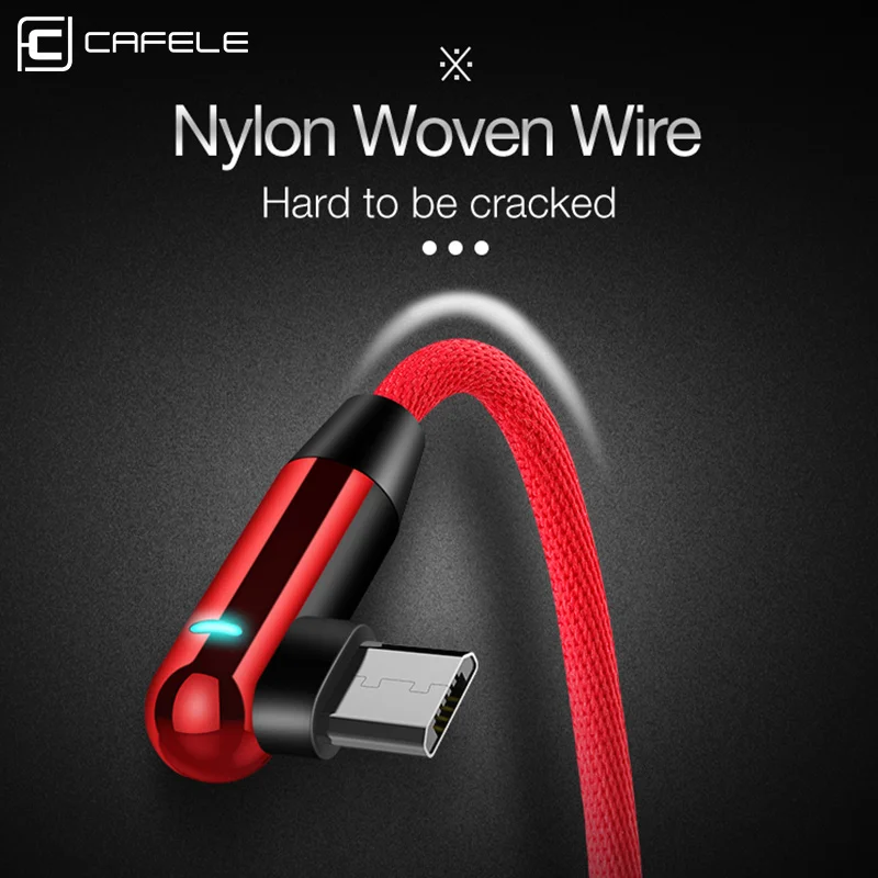 Cafele LED كابل يو إس بي المصغّر usb ل Xiaomi ملاحظة 6 5 الموالية سريع كابل شحن الهاتف المحمول شاحن الحبل كابل البيانات مايكرو usb 120 سنتيمتر