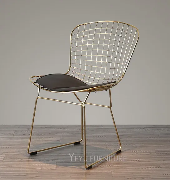 Розовое золото цвет Bertoia проволочный стул современный классический провод Bertoia стул Гарри бертоа стальная проволока боковой стул чердак кафе стул