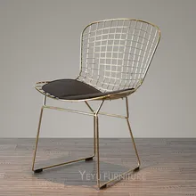 Розовое золото цвет Bertoia проволочный стул современный классический провод Bertoia стул Гарри бертоа стальная проволока боковой стул чердак кафе стул