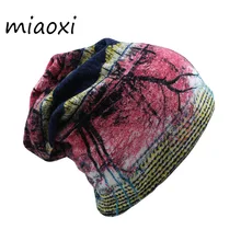 Miaoxi мода осень для женщин Цветочный взрослых теплая шапка шарф два используется полиэстер кепки в стиле хип-хоп шапочки Skullies для Чепчик для девочки mx-305
