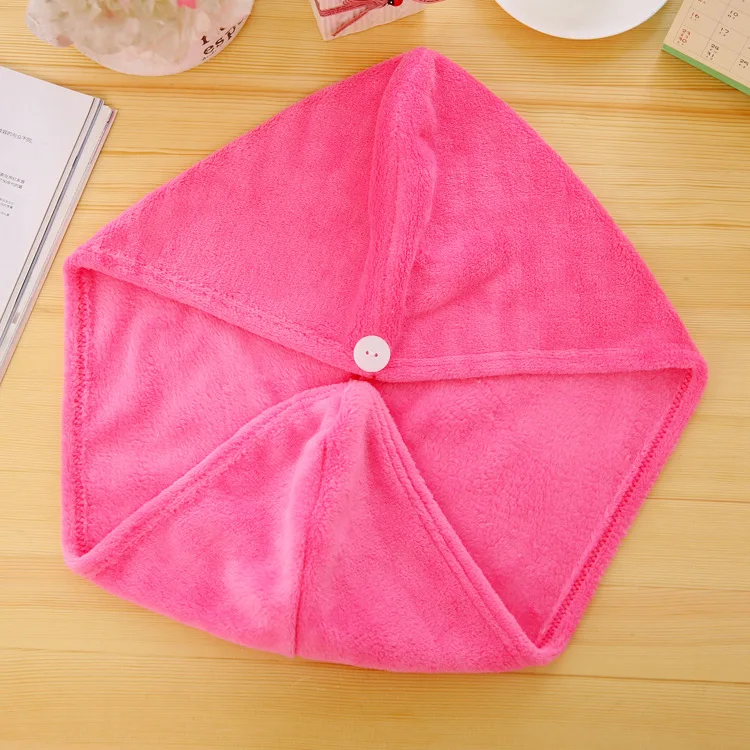 Super absorbent solid color hair with dry hair towel Coral absorbent shower cap variety of color optional
