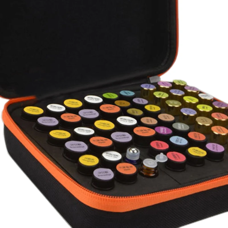 

Mayitr 63 Compartments Essential Oil Storage Bag Portable Travel Essential Oil Organizer Women Perfume Oil Collecting Case