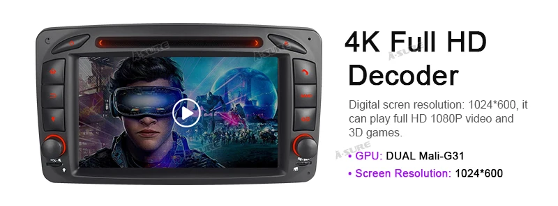 Sale A-Sure 2 Din Android 9.0 Radio GPS DVD Player Navigation For Mercedes Benz C-class W203 CLK G500 Viano Vito Class G-Class W463 17
