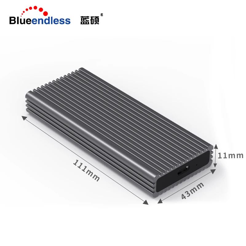 Portable SSD Aluminum Enclosure Support PCIe NVME NGFF case M 2 M Key B M Key 4