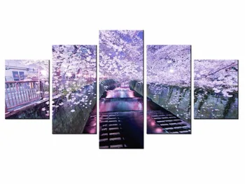 

Top Wall Deocr Canvas Painting 5 Pcs landscape Modern Printed Oil Pictures Beauty In Home Living Room No Frame or framed